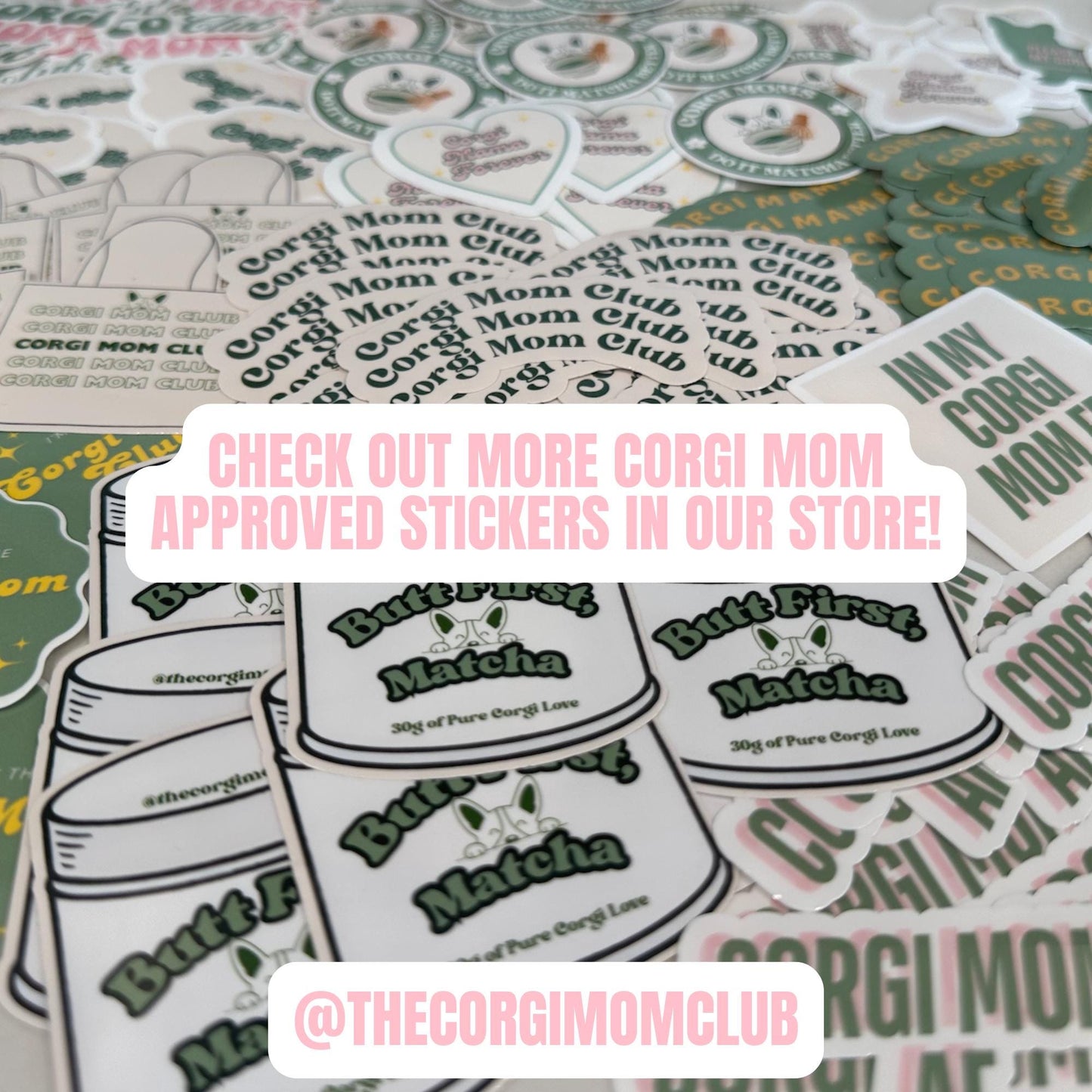Retro Corgi Mom Sticker Set: Waterproof Laptop Stickers, 5-Pack