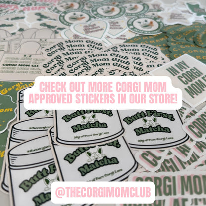 Retro Corgi Mom Sticker Set: Waterproof Laptop Stickers, 5-Pack