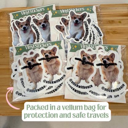 Retro Corgi Mom Sticker Set: Waterproof Laptop Stickers, 5-Pack